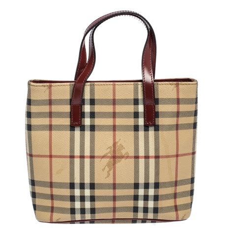 burberry small haymarket check coated canvas tote bag|Burberry checked canvas tote bag.